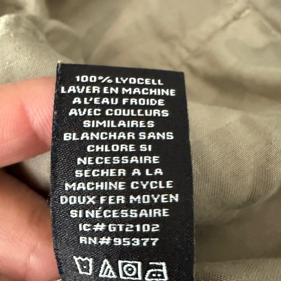 Sanctuary Green and Brown Camo Lightweight Raw Edge Jacket - Picture 9 of 9